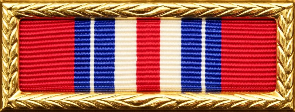 silver star medal ribbon with gold frame